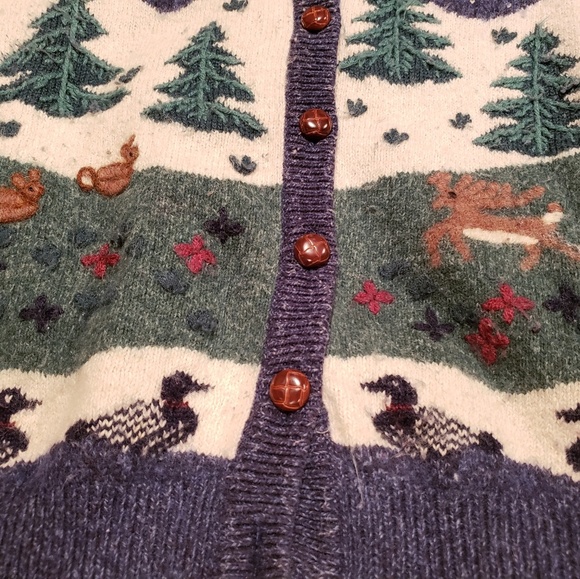 Northern Reflections vintage forest 80s sweater - Picture 3 of 4